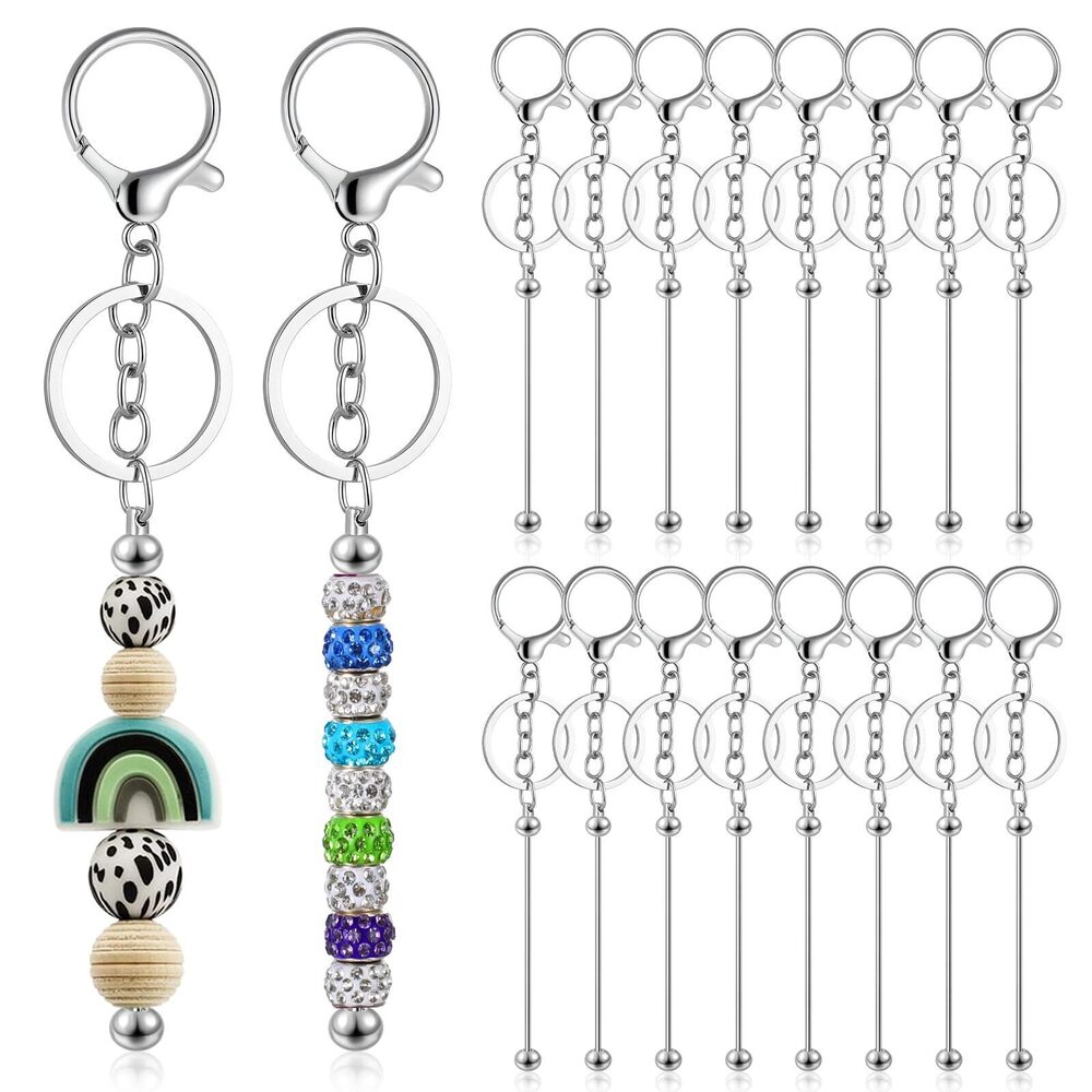 6165 28pcs Beadable Keychain Bars Blank Beadable Keychain Bars Bulk